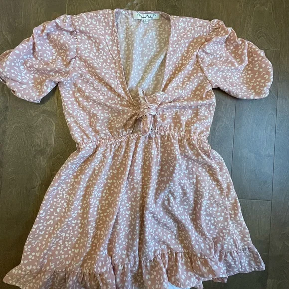 Pink and White Print Tea dress - Picture 3 of 5